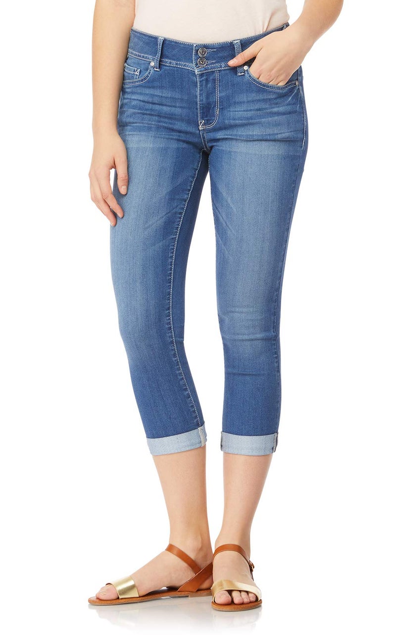 WallFlower Jeans for Women Ultra Crop 23.5â€ Inseam Mid-Riseâ€‹â€‹ Insta Soft Denim, Juniors Jeans, Florence, 14 Plus - Image 1